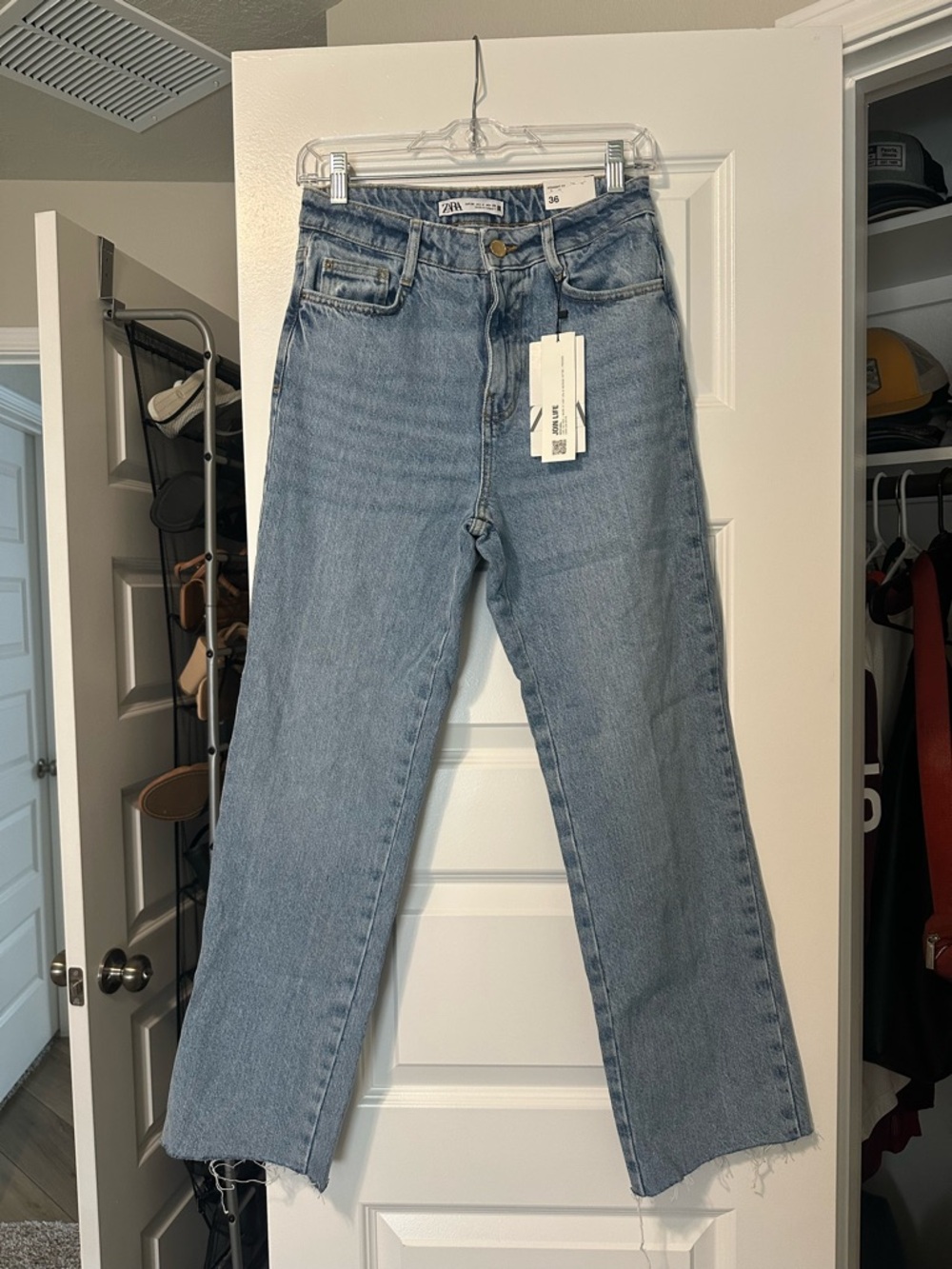 Zara Light Wash Straight-Leg Jeans